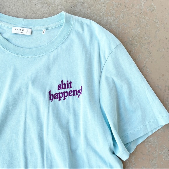 Sandro Tops - Sandro Shit Happens Crew Neck Soft Tee Shirt